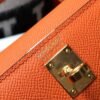 Replica Hermes Kelly Bag Hermes 19CM Epsom Shoulder Mini Bag Orange 20464