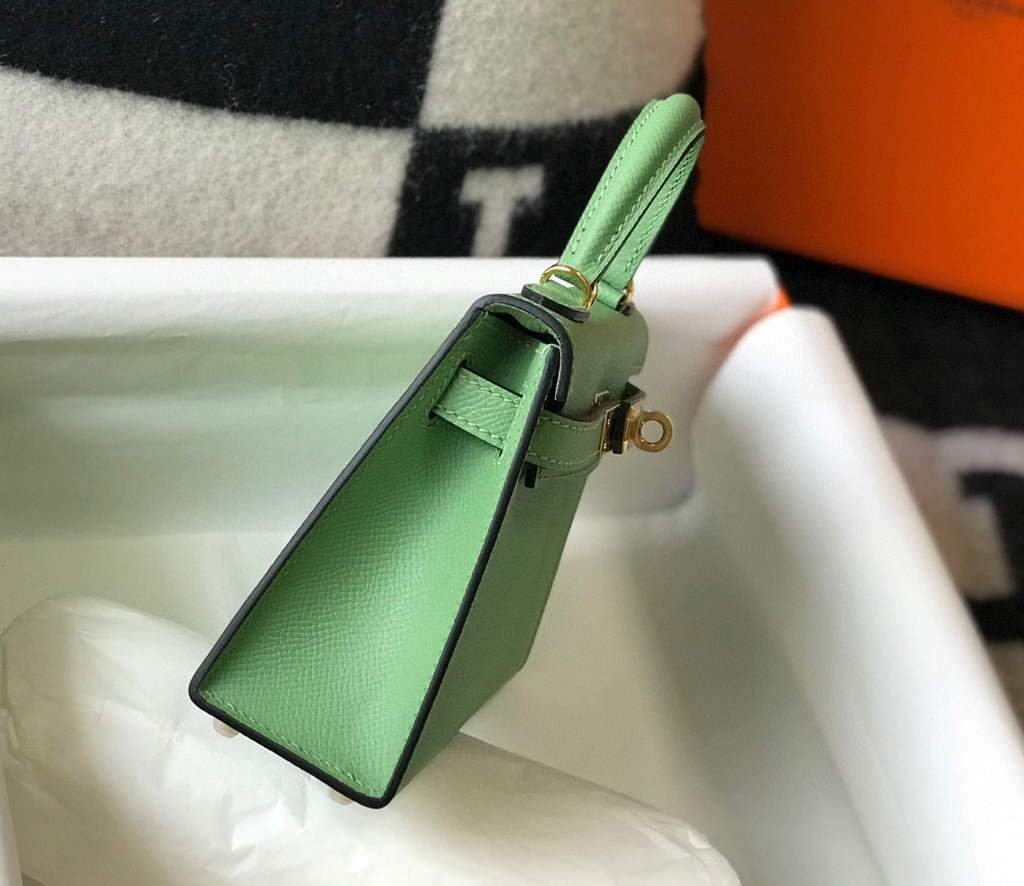 Hermes Kelly Bag Hermes 19CM Epsom Shoulder Mini Bag Light green 20470