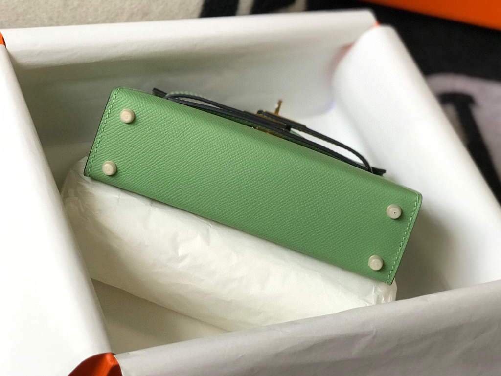 Hermes Kelly Bag Hermes 19CM Epsom Shoulder Mini Bag Light green 20470