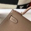 Replica Hermes Kelly Bag Hermes 19CM Epsom Shoulder Mini Bag Dark gray 20461