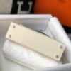 Replica Hermes Kelly Bag Hermes 19CM Epsom Shoulder Mini Bag Beige Silver buckle 20457