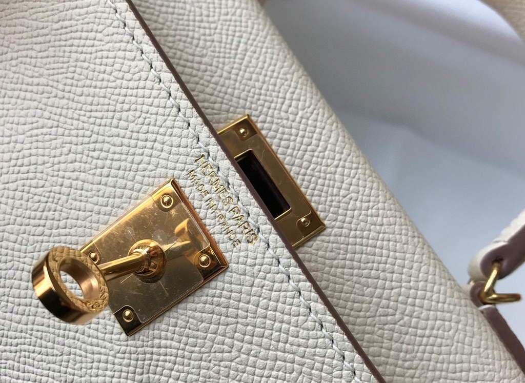 Hermes Kelly Bag Hermes 19CM Epsom Shoulder Mini Bag Beige Gold buckle 20458