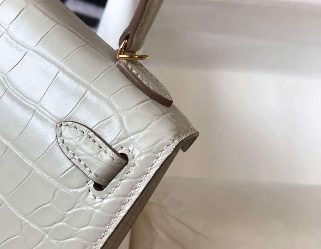 Replica Hermes Kelly Bag Designer Hermes 19CM Shoulder Mini Bag Beige 20453
