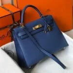 Replica Hermes Sellier Kelly 28cm of Epsom Leather Bag 20338 Blue