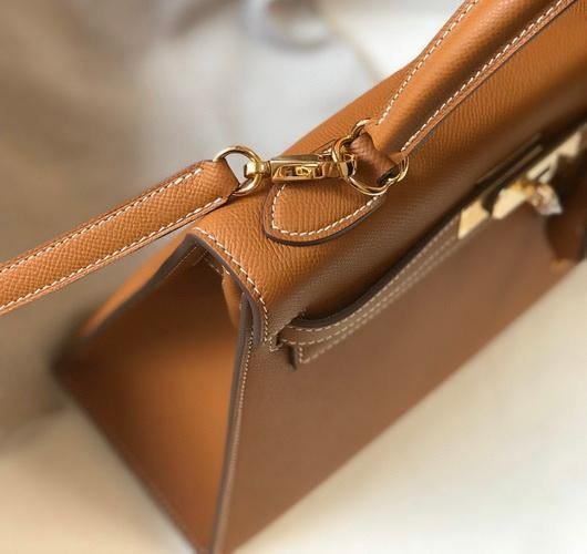 Mirror Top Hermes Sellier Kelly 28cm of Epsom Leather Bag 20335 Tan