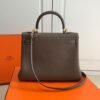 Hermes Kelly Danse 20317 Designer Tote Shoulder Strap Bag Dark Gray