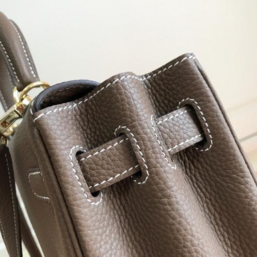Hermes Kelly Danse 20317 Designer Tote Shoulder Strap Bag Dark Gray