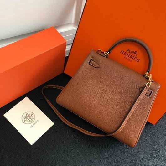 Replica Hermes Kelly Danse 20316 Designer Tote Shoulder Strap Bag Tan