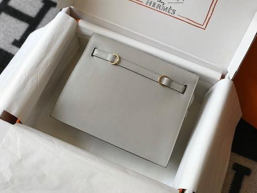 Hermes Kelly Danse 22cm Leather Bag 20360 Gray