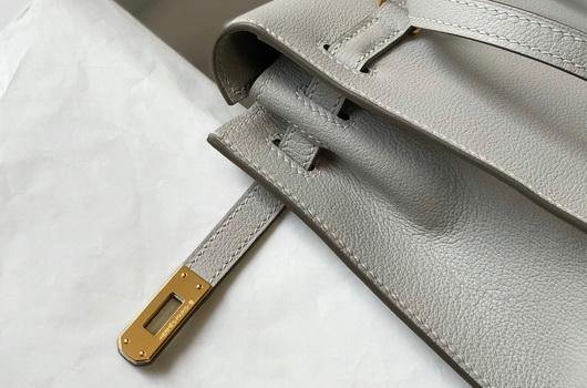 Hermes Kelly Danse 22cm Leather Bag 20360 Gray