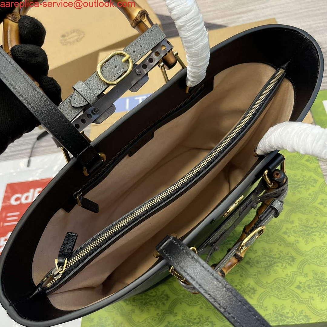 Gucci 750394 Gucci Diana Medium Tote Bag Black leather