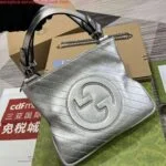 Gucci 751518 Gucci Blondie Small Tote Bag Silver