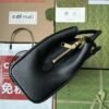 Gucci 727810 Jackie 1961 small natural grain tote in black leather