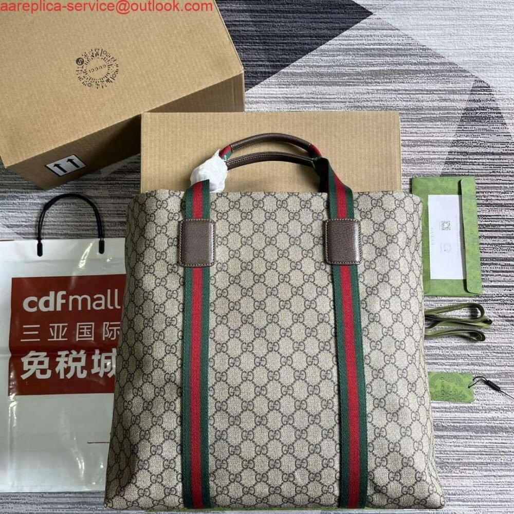 Gucci 763287 GG Tender Medium Tote Bag Beige