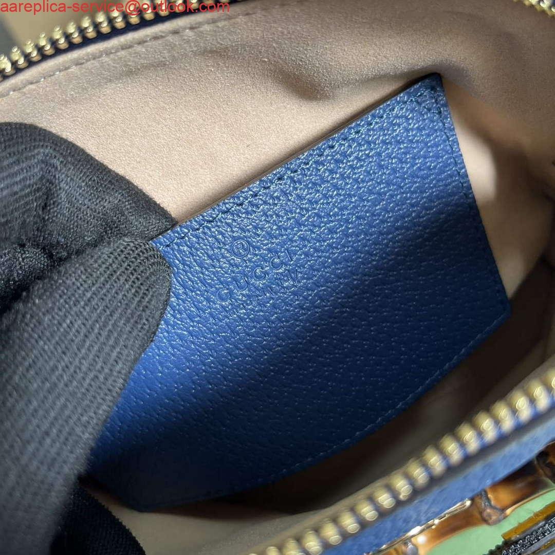 Gucci 715775 Gucci Diana Mini Tote Bag Royal blue leather