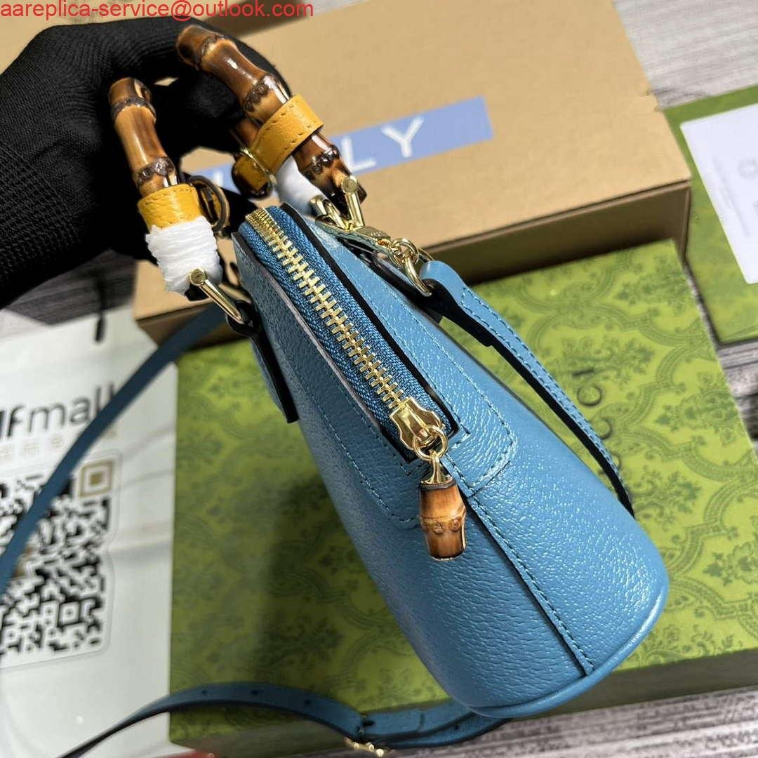Gucci 715775 Gucci Diana Mini Tote Bag Blue leather