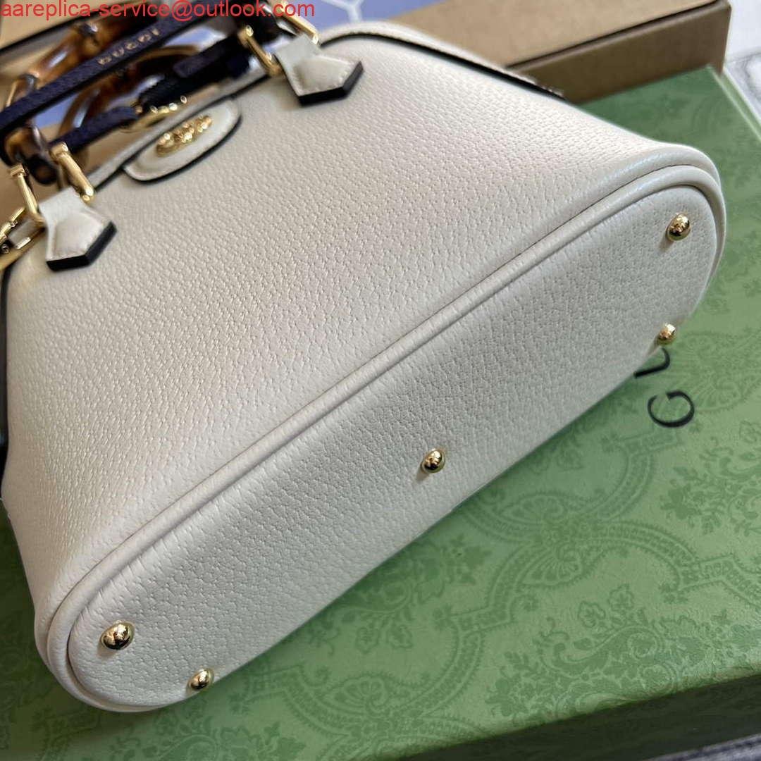 Gucci 715775 Gucci Diana Mini Tote Bag White leather