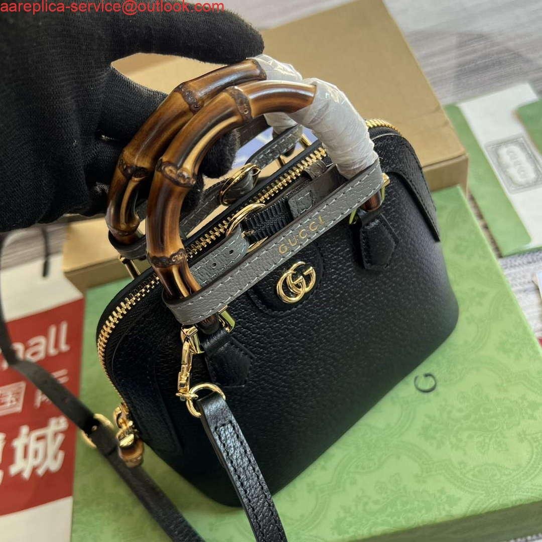 Gucci 715775 Gucci Diana Mini Tote Bag Black leather