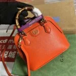 Gucci 715775 Gucci Diana Mini Tote Bag Orange leather