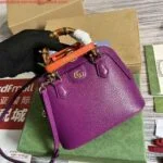 Gucci 715775 Gucci Diana Mini Tote Bag Purple leather