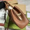 Gucci 727810 Jackie 1961 Small Natural Grain Tote Bag Brown