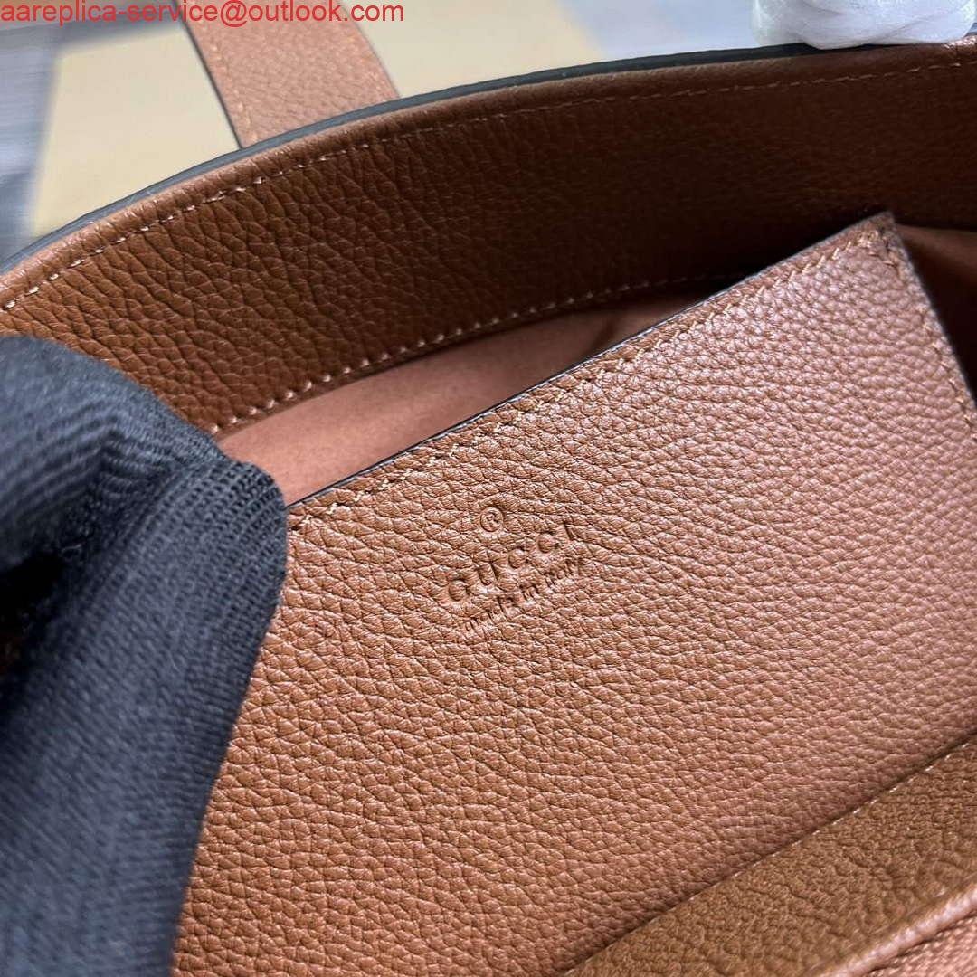 Gucci 727810 Jackie 1961 Small Natural Grain Tote Bag Brown