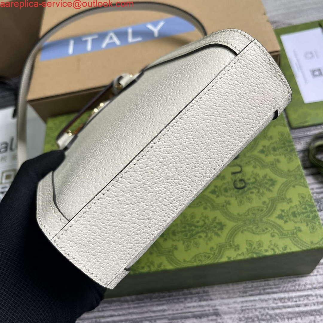 Gucci 739079 Diana Mini Tote Bag White Leather