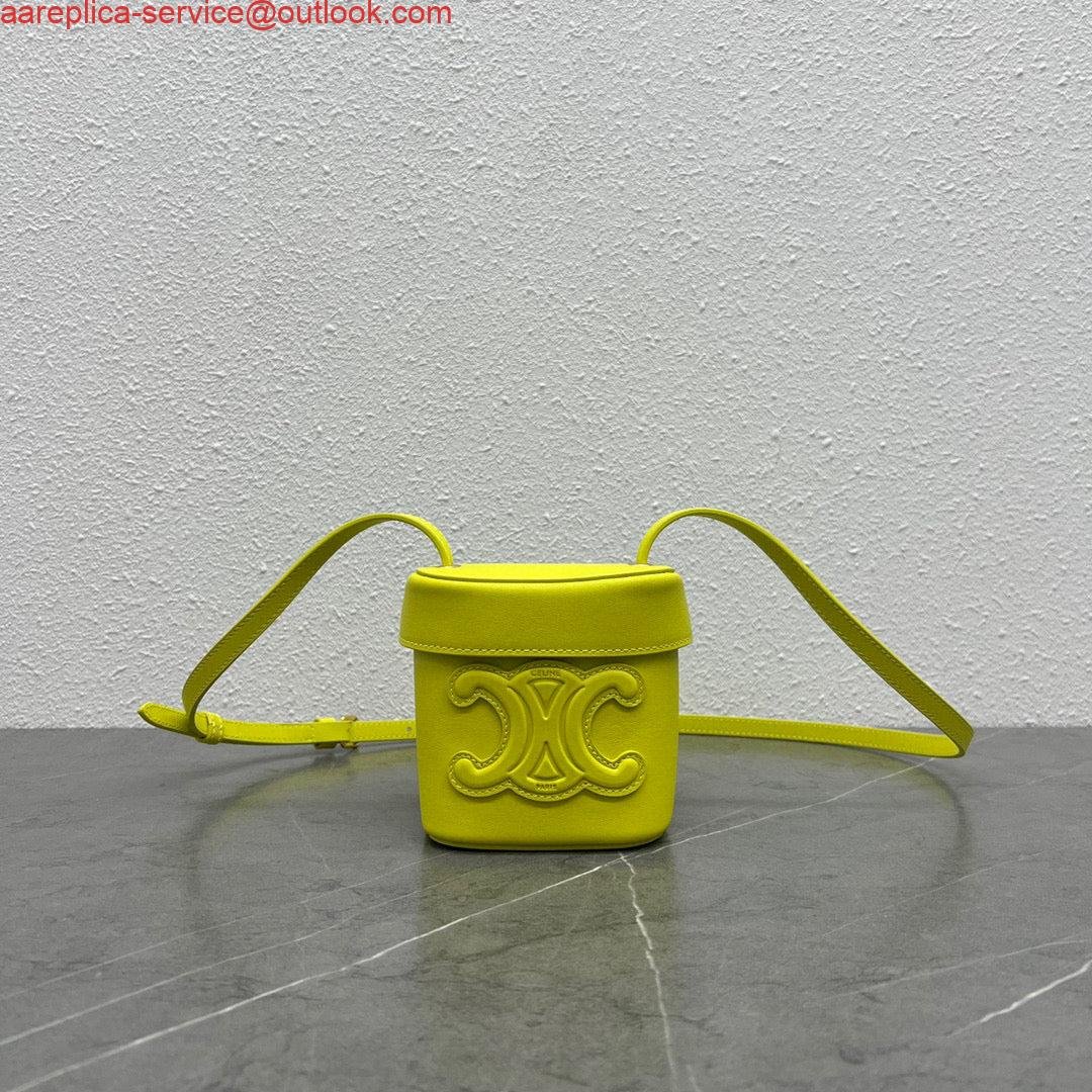 Celine 199263 SMALL BOX cuir triomphe in Smooth Calfskin Yellow
