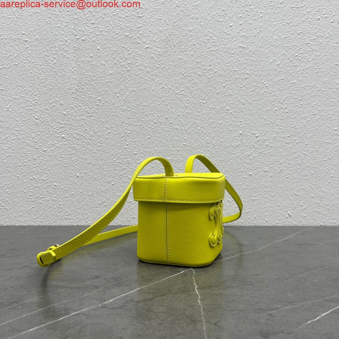 Celine 199263 SMALL BOX cuir triomphe in Smooth Calfskin Yellow