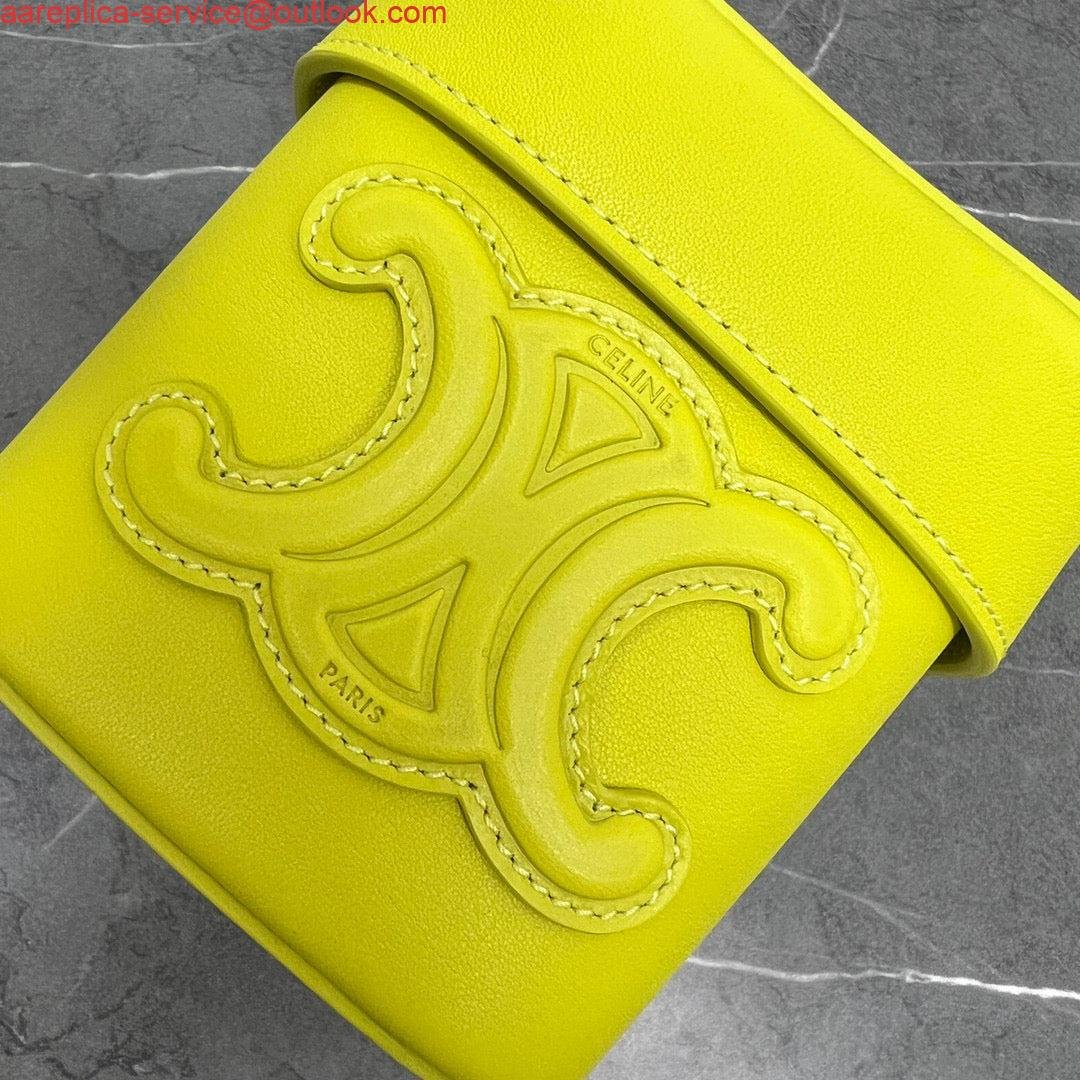 Celine 199263 SMALL BOX cuir triomphe in Smooth Calfskin Yellow