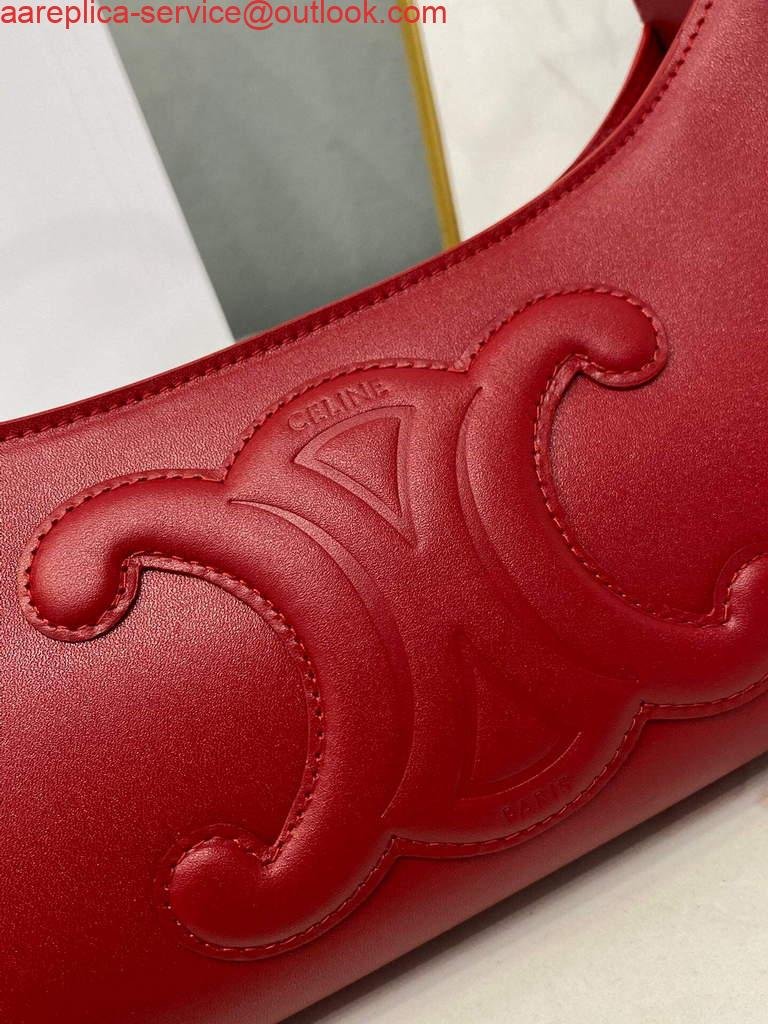 Celine 198153 Shoulder Bag Cuir Triomphe in Smooth Calfskin Red