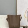 Celine 178303 Sangle Small Bucket Bag in Soft Grained Calfskin Brown