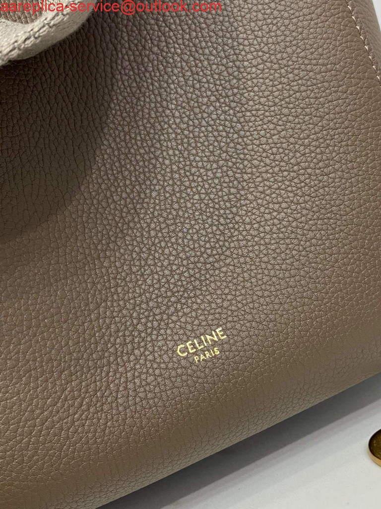 Celine 178303 Sangle Small Bucket Bag in Soft Grained Calfskin Brown