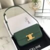 Celine 194143 Triomphe Shoulder Bag in Natural Calfskin Green