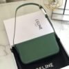 Celine 194143 Triomphe Shoulder Bag in Natural Calfskin Green
