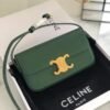 Celine 194143 Triomphe Shoulder Bag in Natural Calfskin Green