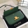 Celine 194143 Triomphe Shoulder Bag in Natural Calfskin Green