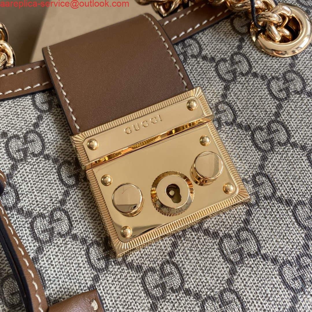 Gucci 498156 Padlock GG Small Shoulder Bag Brown
