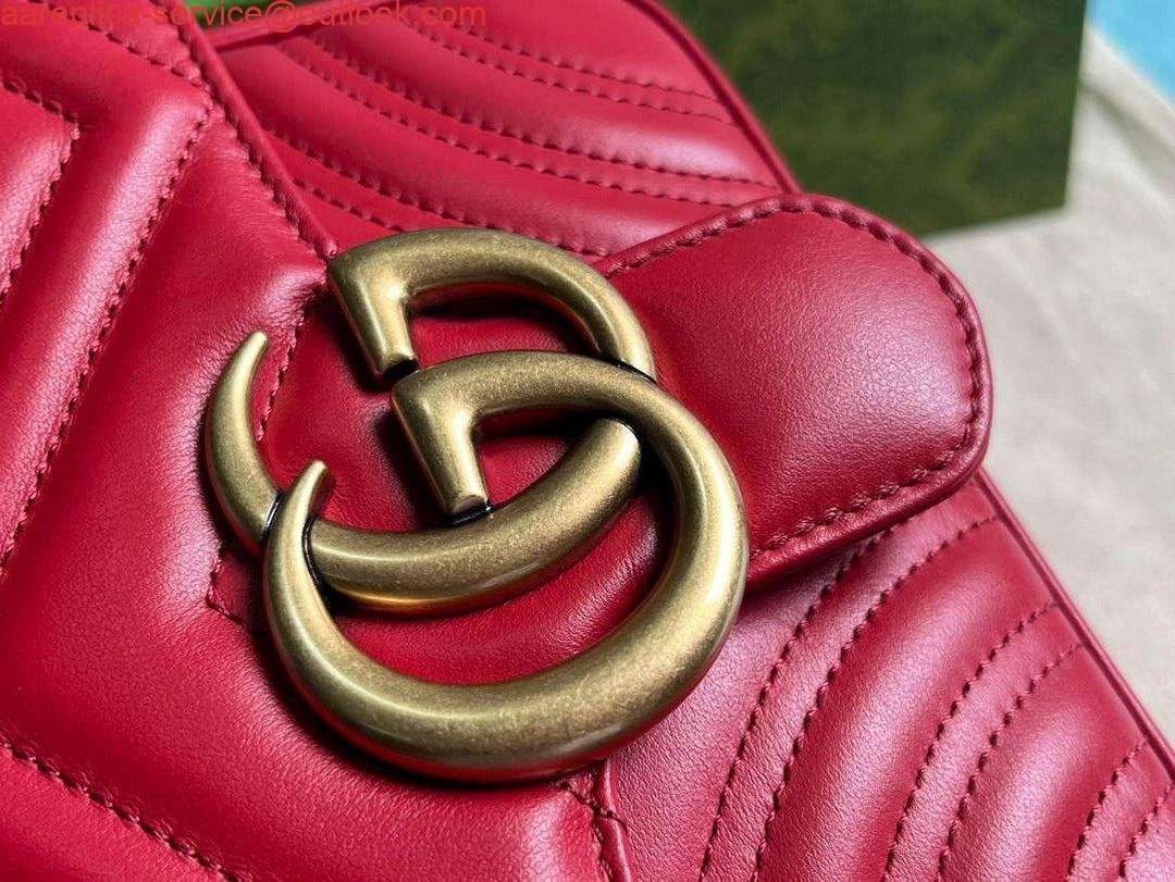 Gucci 739682 GG Marmont Matelassé mini tote bag Red