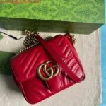 Gucci 739682 GG Marmont Matelassé mini tote bag Red
