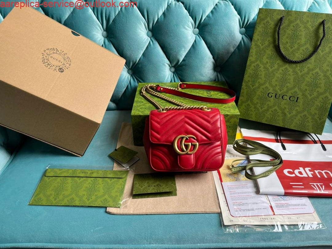Gucci 739682 GG Marmont Matelassé mini tote bag Red