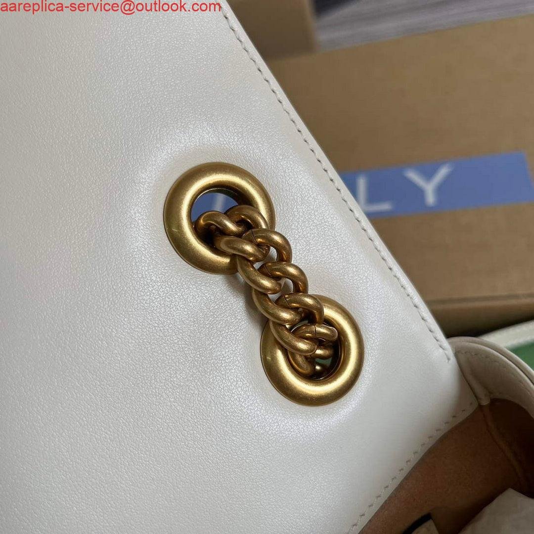 Gucci 739682 GG Marmont Matelassé mini tote bag White