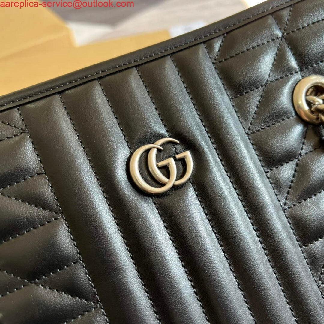 Gucci 675796 GG Marmont medium tote bag Black