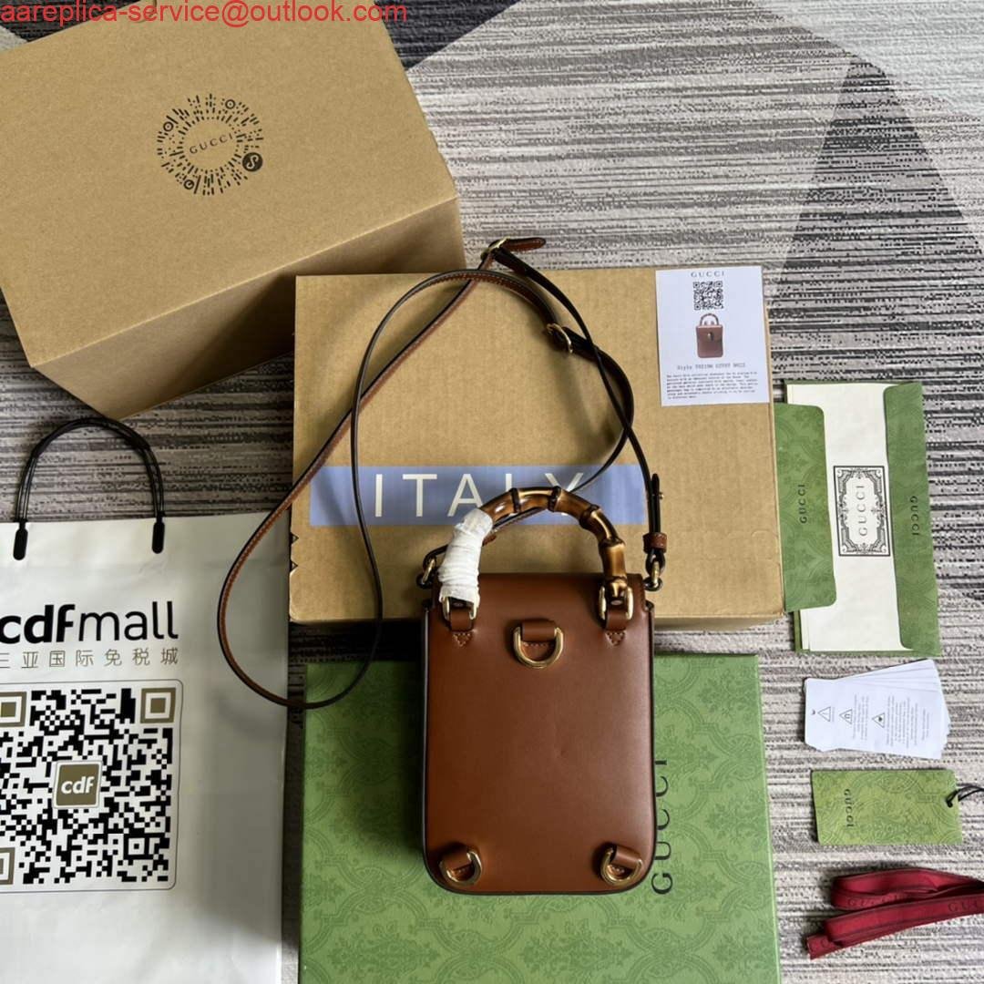 Gucci 702106 Bamboo Mini Handbag Brown