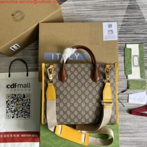 Gucci 631685 Ophidia GG Medium Tote Green and red Web