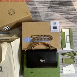 Gucci 702732 Gucci Diana Mini Tote Bag Pink leather