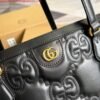 Gucci 631685 GG matelassé leather medium tote Bag Black