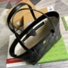 Gucci 631685 GG matelassé leather medium tote Bag Black