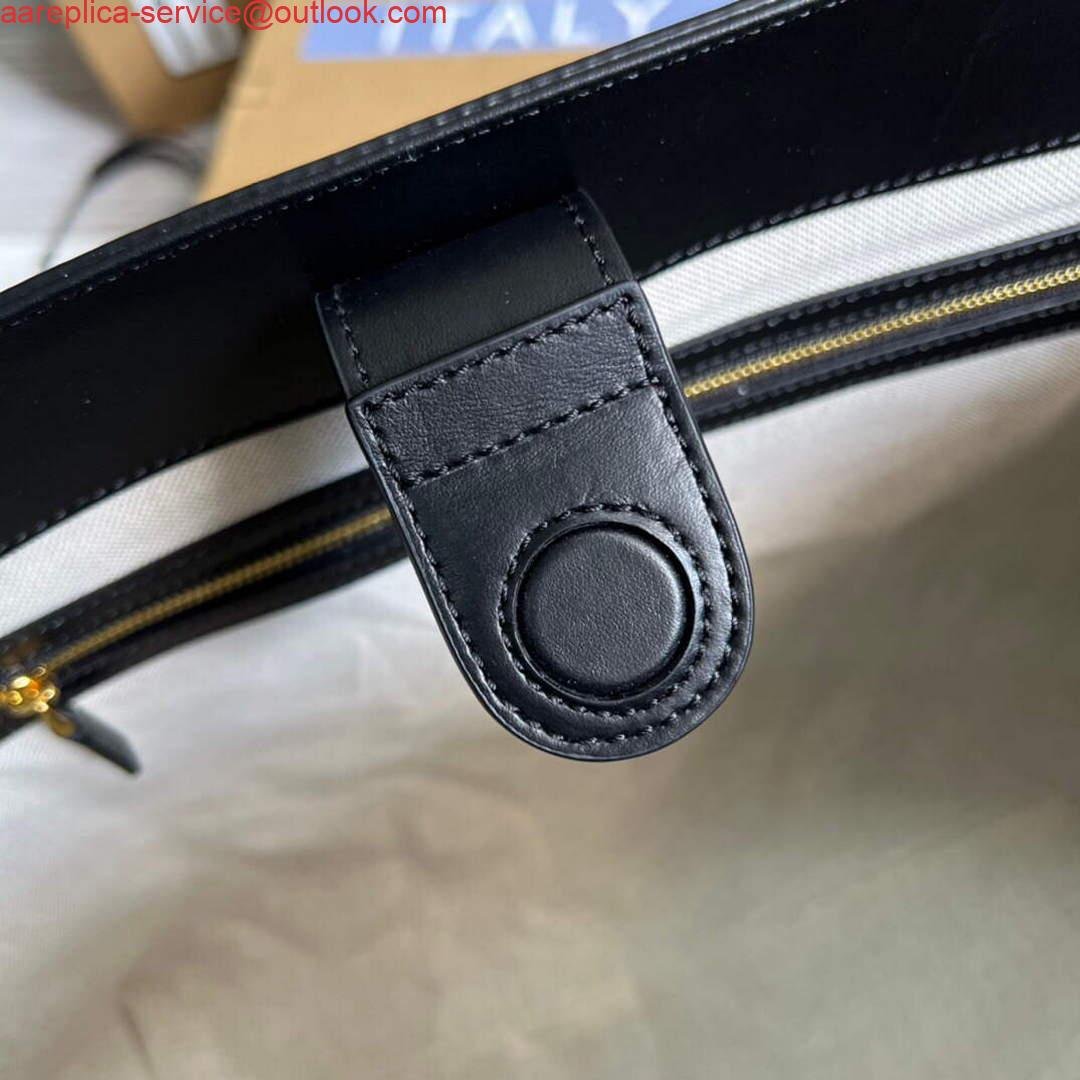 Gucci 631685 GG matelassé leather medium tote Bag Black