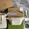 Gucci ‎645093 GG embossed belt bag White GG embossed leather